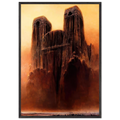 Zdzisław Beksiński Forgotten Gothic Fortress Framed Print | Surreal Wall Art