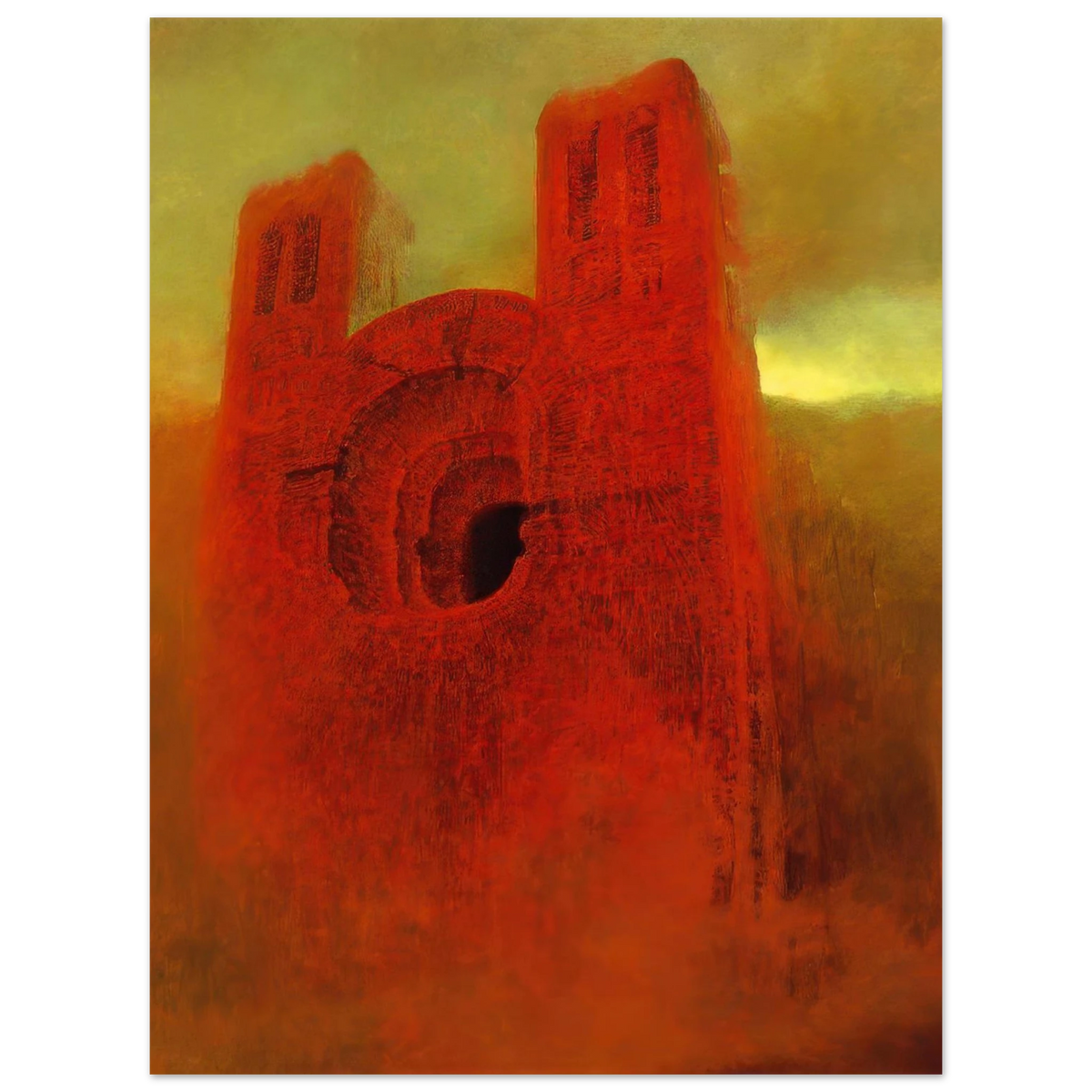 Zdzisław Beksiński, Zdzislaw Beksinski, Beksinski Art, Beksinski Poster, Red Cathedral Art, Gothic Architecture, Dark Surrealism, Surreal Architecture, Gothic Art, Dark Fantasy Art, Polish Art, Gothic Wall Art, Surreal Wall Art