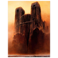 Zdzisław Beksiński Shrouded Towers Poster | Dark Surreal Architecture
